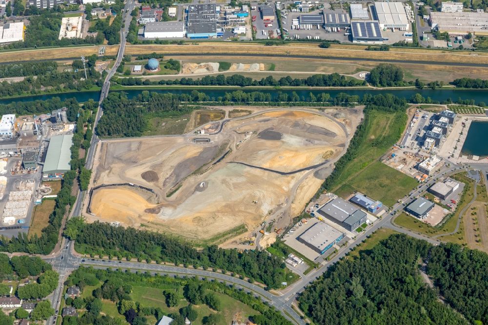 Luftaufnahme Gelsenkirchen - Baustelle zur Errichtung einer neuen Parkanlage in Gelsenkirchen im Bundesland Nordrhein-Westfalen - NRW, Deutschland