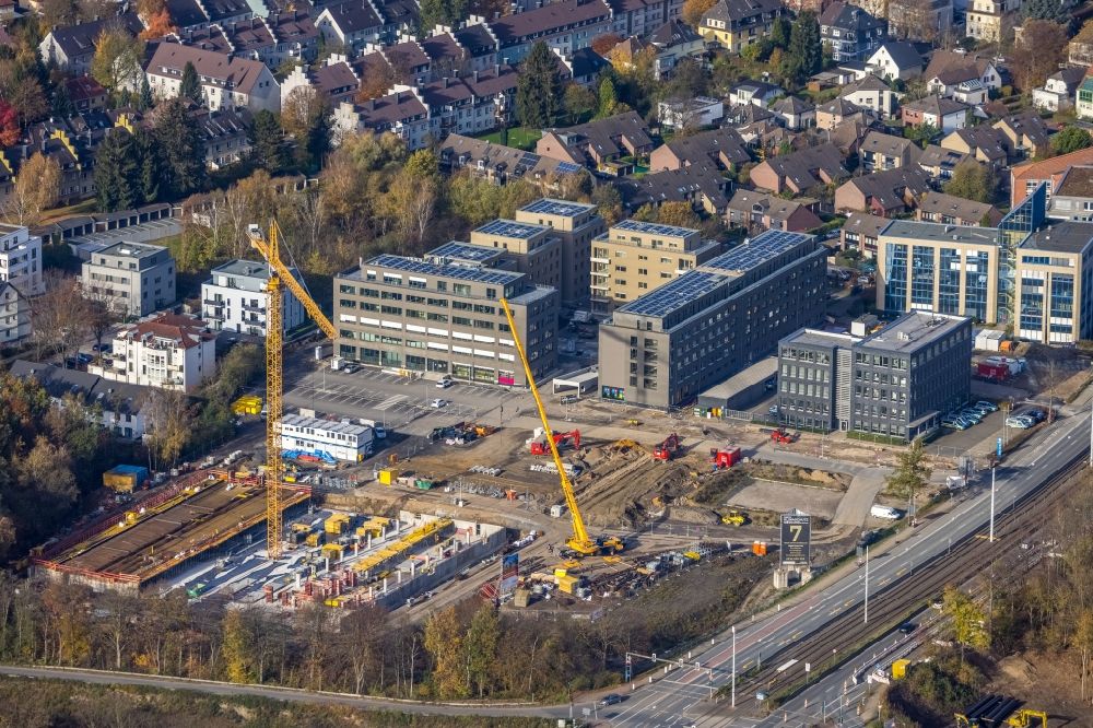 Luftaufnahme Bochum - Baustelle zur Mischbebauung der Wohngebiets- und Gewerbeflächen auf dem Seven-Stones-Areal in Bochum im Bundesland Nordrhein-Westfalen, Deutschland