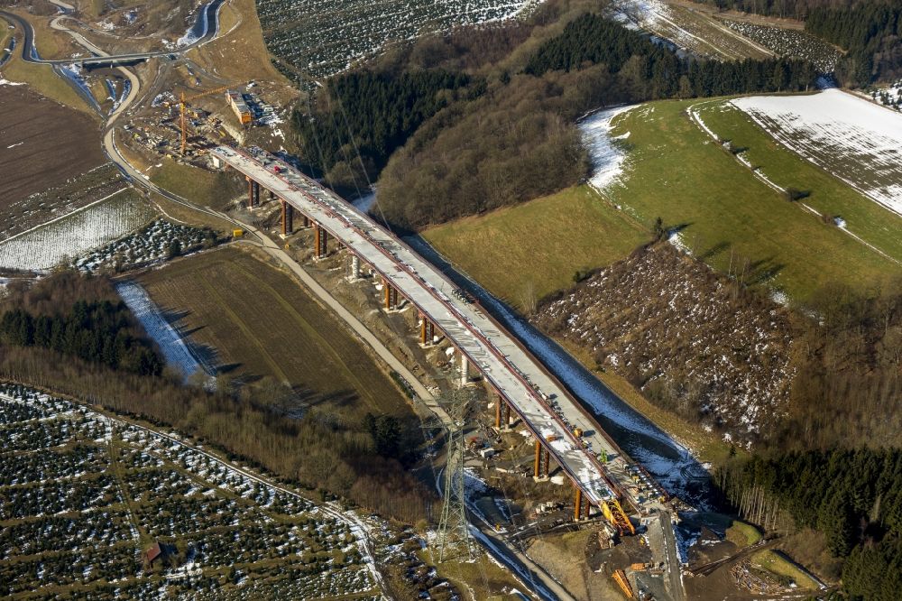 Luftbild Bestwig - Baustelle zur Modernisierung der A46 in Bestwig im Bundesland Nordrhein-Westfalen