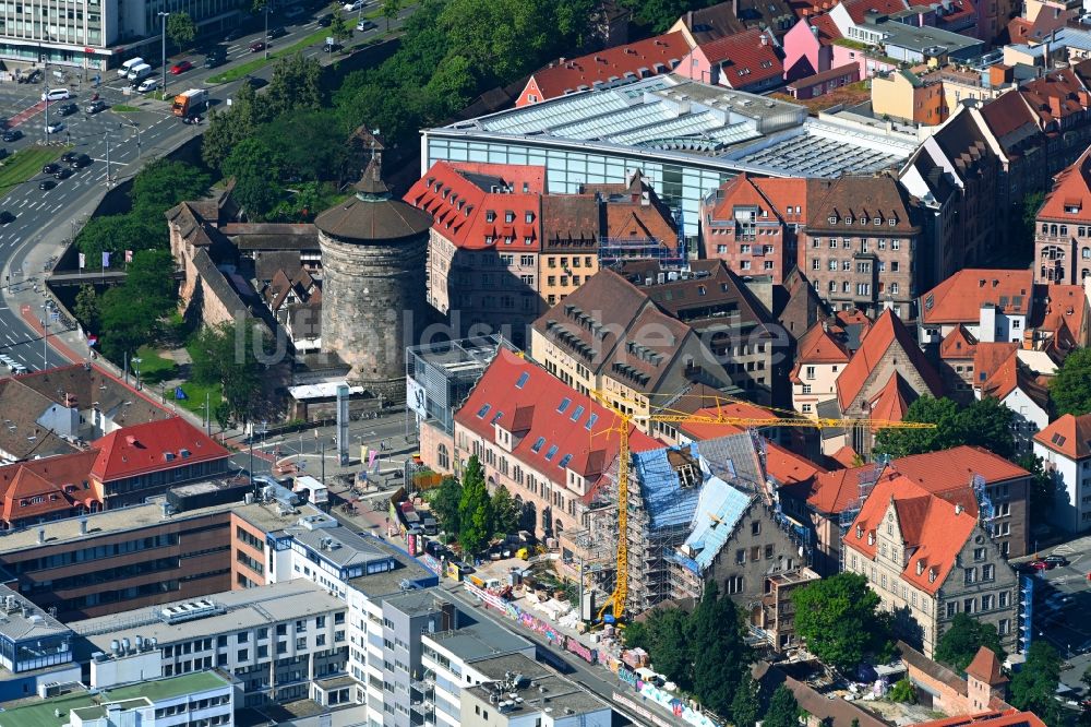 Luftbild Nürnberg - Baustelle zur Sanierung des Künstlerhaus in Nürnberg im Bundesland Bayern, Deutschland