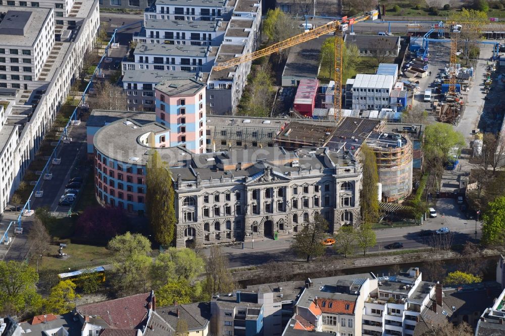 Luftaufnahme Berlin - Baustelle zur Sanierung am Wissenschaftszentrum Berlin im Ortsteil Tiergarten in Berlin, Deutschland