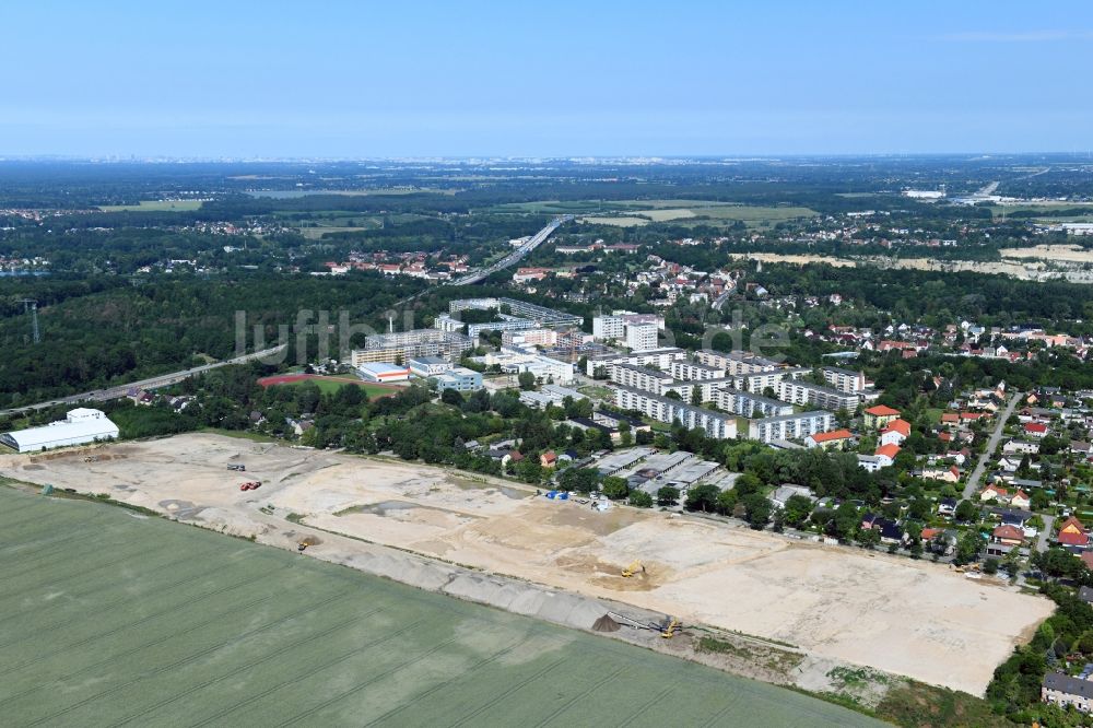 Luftbild Rüdersdorf - Baustelle zur Vorbereitung einer Wohnbaufläche an der Woltersdorfer Straße in Rüdersdorf im Bundesland Brandenburg