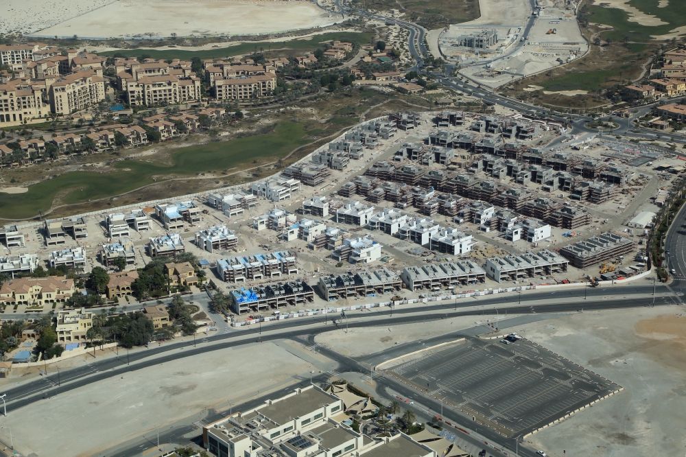 Luftaufnahme Abu Dhabi - Baustellen zu Neubau- Wohngebieten auf der Insel Saadiyat in Abu Dhabi in Vereinigte Arabische Emirate