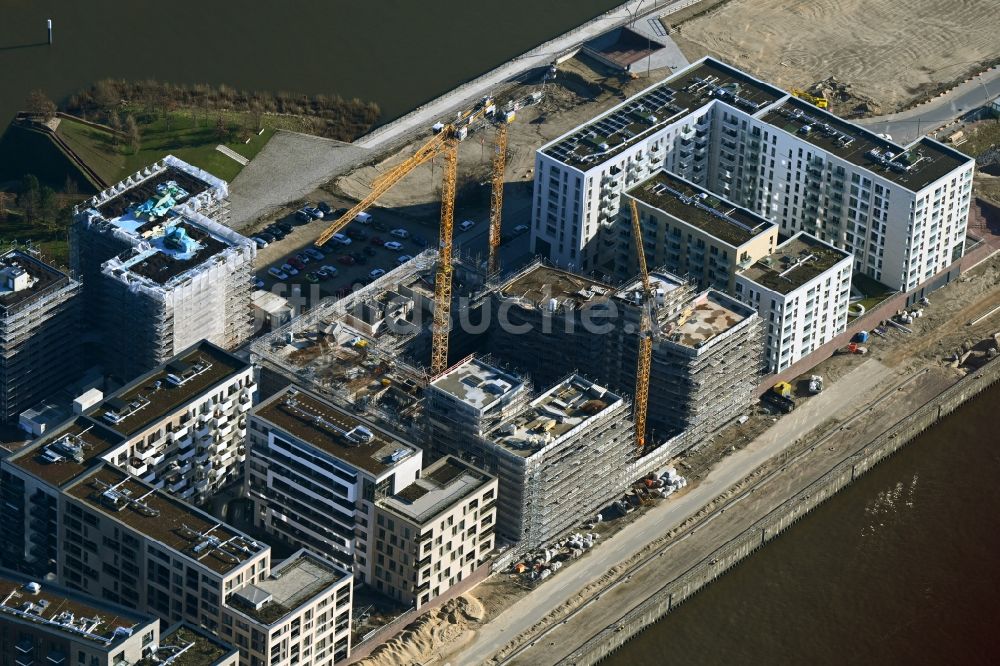 Luftbild Hamburg - Baustellen für Wohn- und Geschäftshäuser Baakenhafen in Hamburg, Deutschland