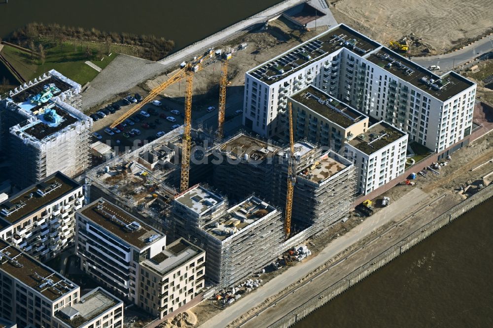 Luftaufnahme Hamburg - Baustellen für Wohn- und Geschäftshäuser Baakenhafen in Hamburg, Deutschland