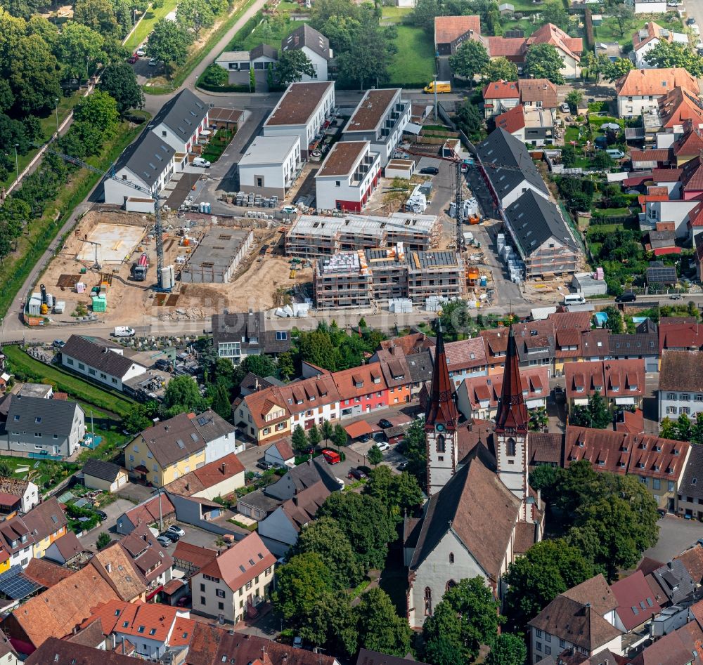 Luftbild Kenzingen - Baustellen zum Neubau eines Stadtquartiers in Kenzingen im Bundesland Baden-Württemberg, Deutschland