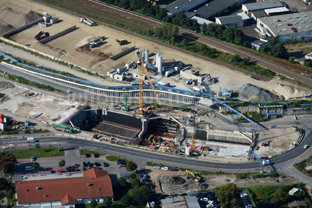 Berlin aus der Vogelperspektive: Baustellen zum Neubau der Verlängerung der Stadtautobahn A100 in Berlin, Deutschland