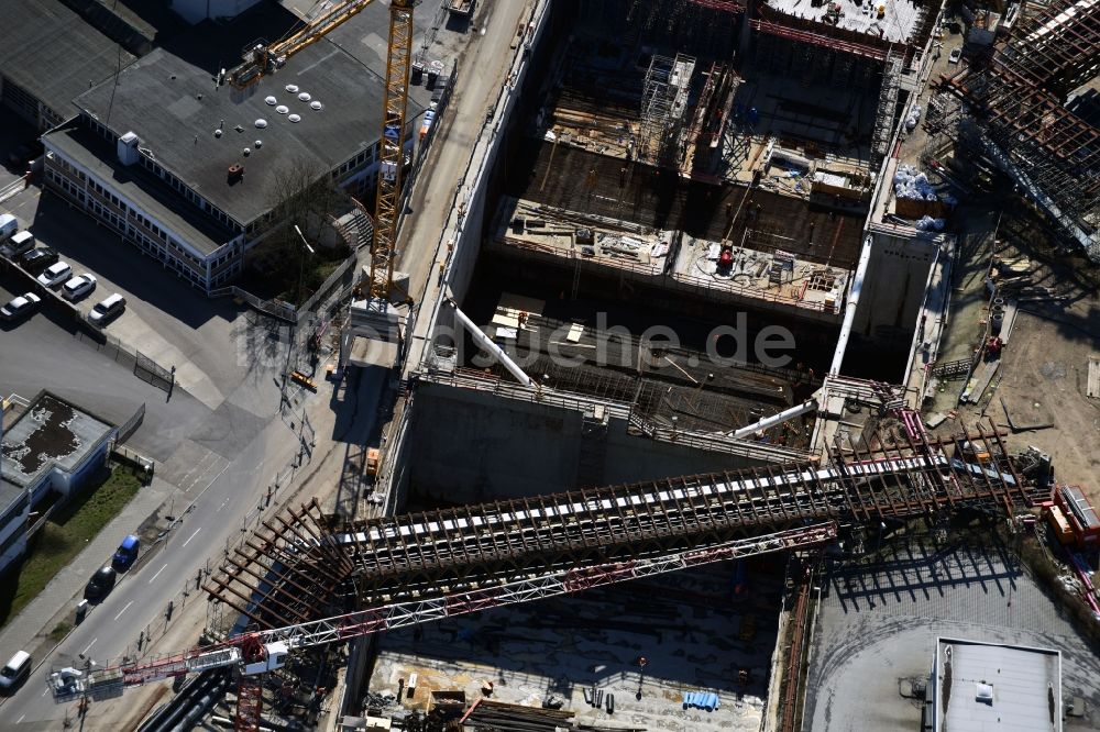 Berlin aus der Vogelperspektive: Baustellen zum Neubau der Verlängerung der Stadtautobahn A100 in Berlin Neukölln