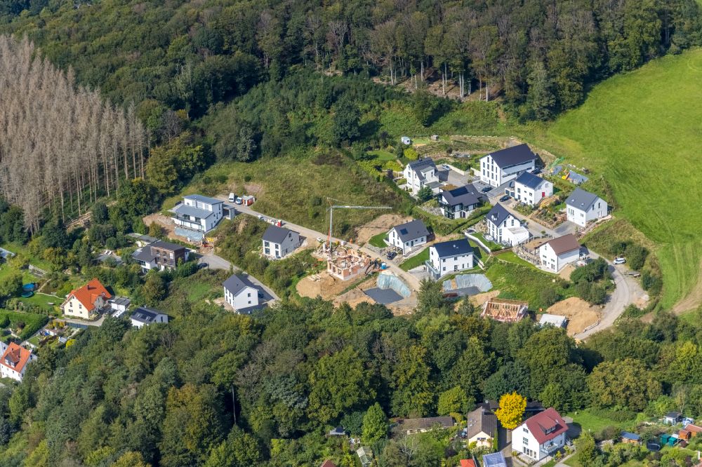 Luftbild Ennepetal - Baustellen zum Neubau- Wohngebiet einer Einfamilienhaus- Siedlung am Asternweg in Ennepetal im Bundesland Nordrhein-Westfalen, Deutschland
