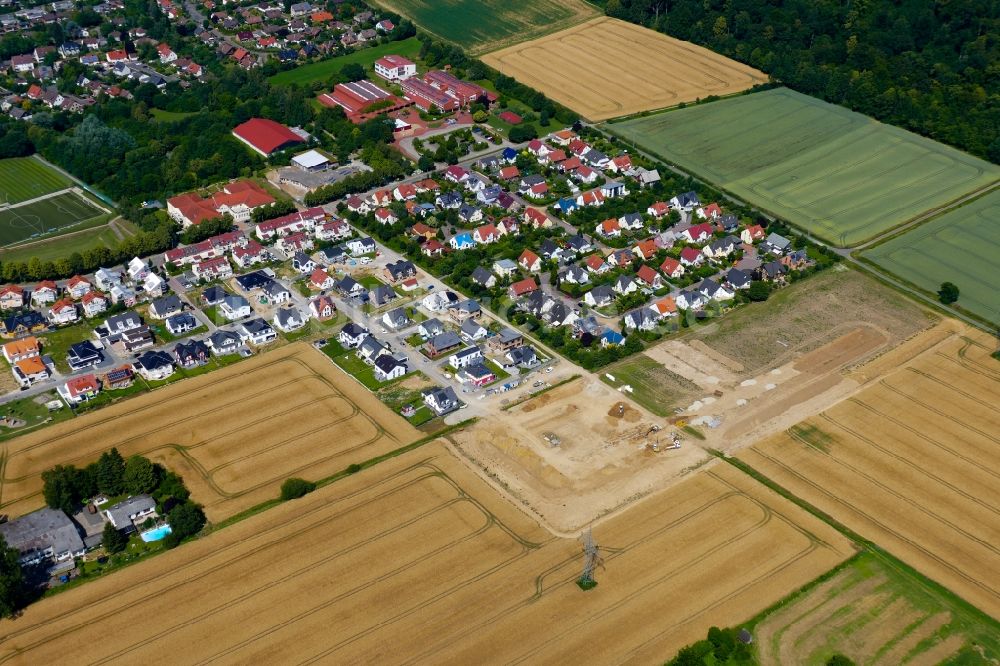 Luftbild Bovenden - Baustellen zum Neubau- Wohngebiet einer Einfamilienhaus- Siedlung in Bovenden im Bundesland Niedersachsen, Deutschland