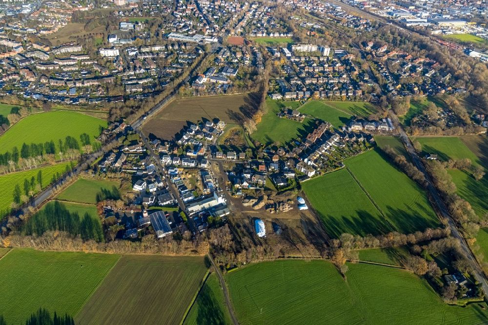 Luftaufnahme Dorsten - Baustellen zum Neubau- Wohngebiet einer Einfamilienhaus- Siedlung in Dorsten im Bundesland Nordrhein-Westfalen, Deutschland