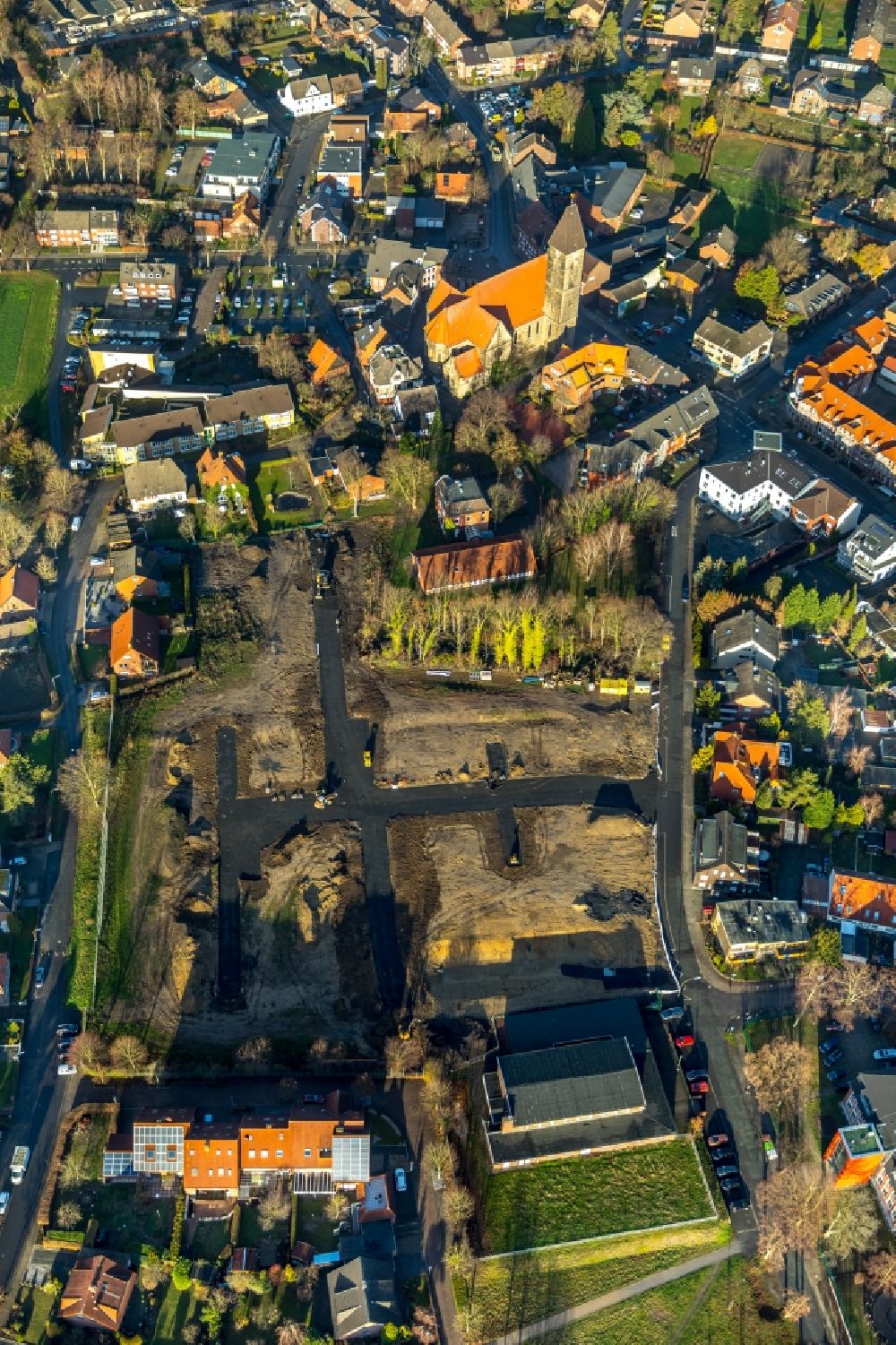 Luftbild Hamm - Baustellen zum Neubau- Wohngebiet einer Einfamilienhaus- Siedlung an der Dörholtstraße in Hamm im Bundesland Nordrhein-Westfalen, Deutschland