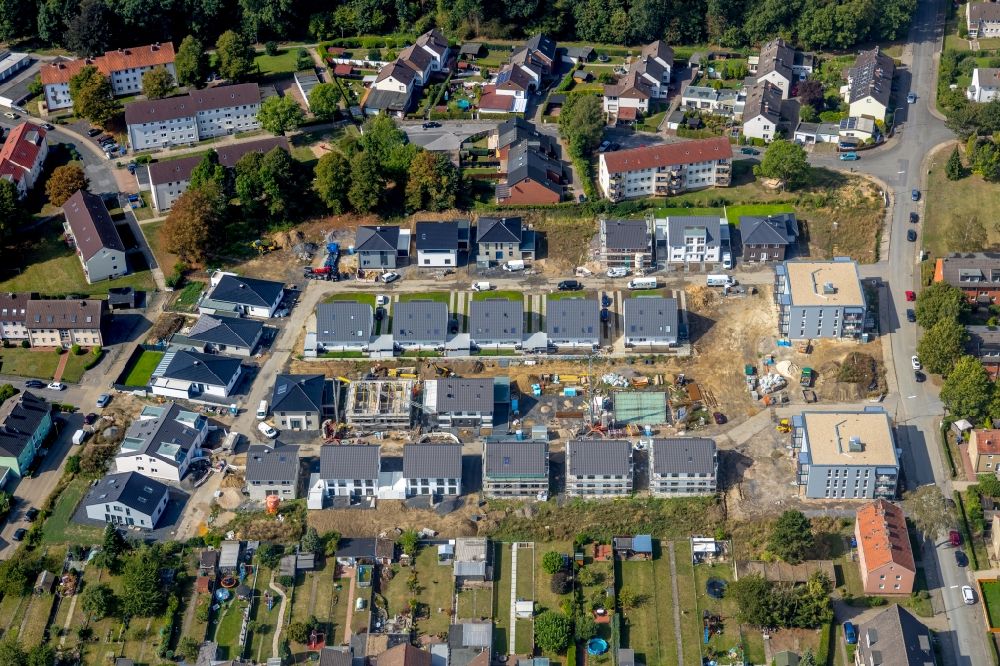 Luftbild Hamm - Baustellen zum Neubau- Wohngebiet einer Einfamilienhaus- Siedlung entlang der Erich-Polkaehn-Straße in Hamm im Bundesland Nordrhein-Westfalen, Deutschland