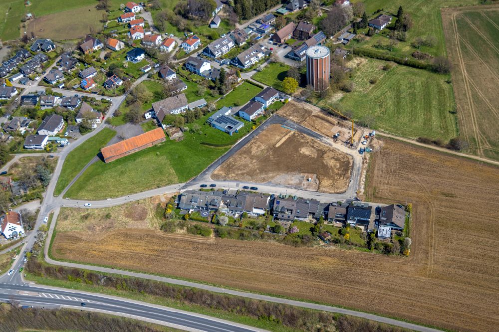 Luftaufnahme Hagen - Baustellen zum Neubau- Wohngebiet einer Einfamilienhaus- Siedlung in Hagen im Bundesland Nordrhein-Westfalen, Deutschland