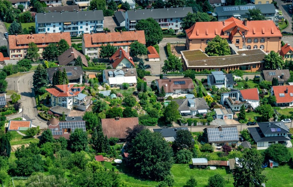 Luftbild Ettenheim - Baustellen zum Neubau- Wohngebiet einer Einfamilienhaus- Siedlung im Saal in Ettenheim im Bundesland Baden-Württemberg, Deutschland