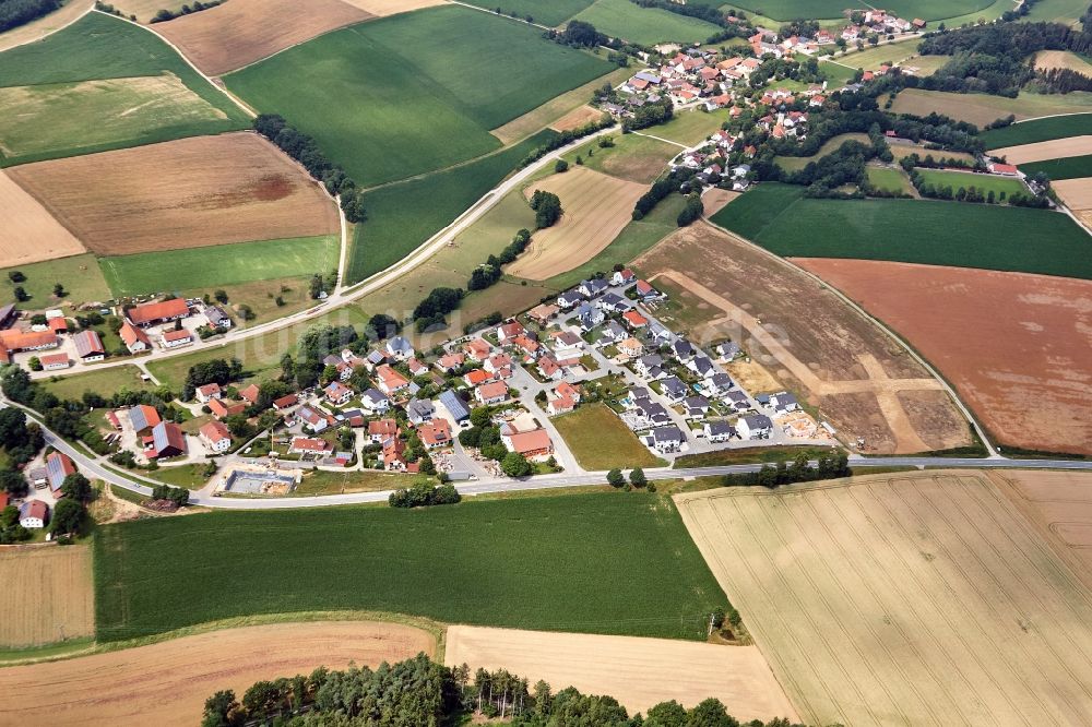 Luftbild Ergolding - Baustellen zum Neubau- Wohngebiet einer Einfamilienhaus- Siedlung Schreinerfeld III in Ergolding im Bundesland Bayern, Deutschland