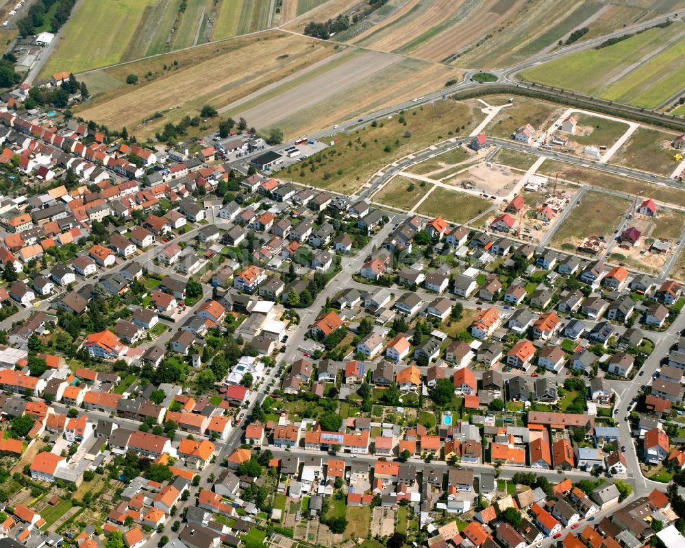 Luftaufnahme Waghäusel - Baustellen zum Neubau- Wohngebiet einer Einfamilienhaus- Siedlung in Waghäusel im Bundesland Baden-Württemberg, Deutschland