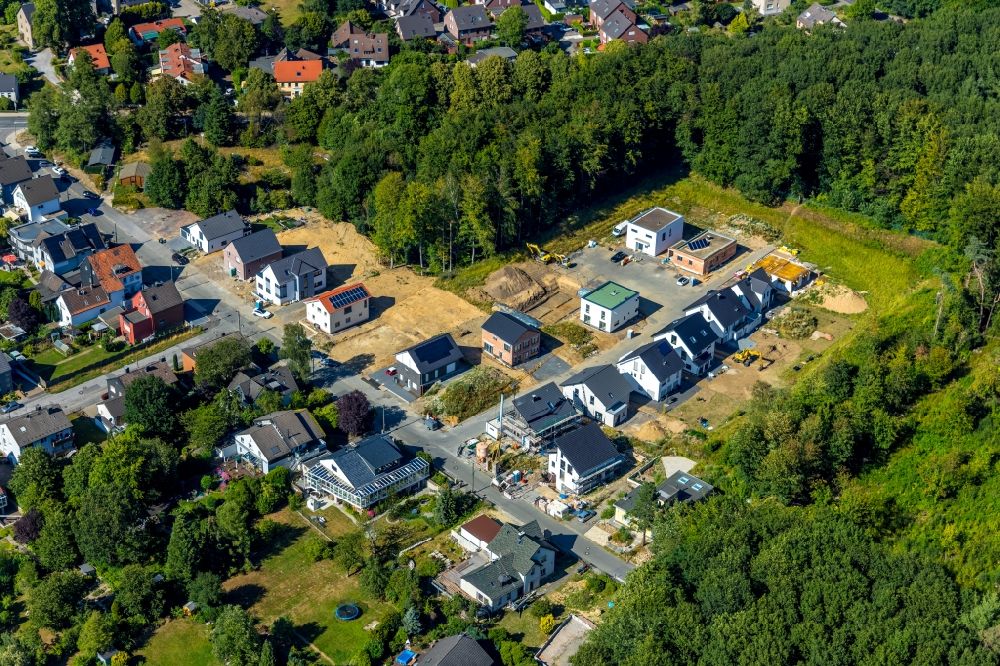 Luftbild Witten - Baustellen zum Neubau- Wohngebiet einer Einfamilienhaus- Siedlung an der Waldstraße in Witten im Bundesland Nordrhein-Westfalen, Deutschland