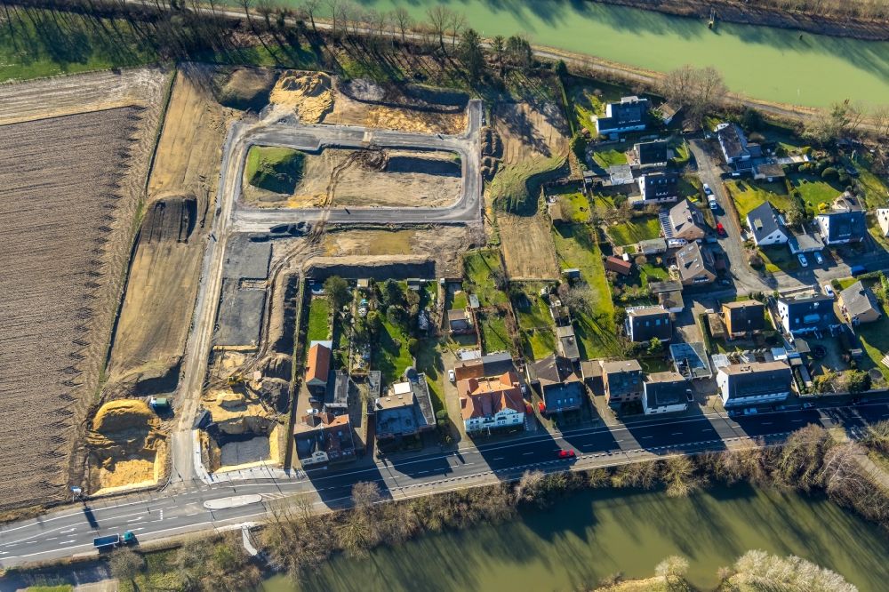 Luftaufnahme Hamm - Baustellen zum Neubau- Wohngebiet im Ortsteil Heessen in Hamm im Bundesland Nordrhein-Westfalen, Deutschland