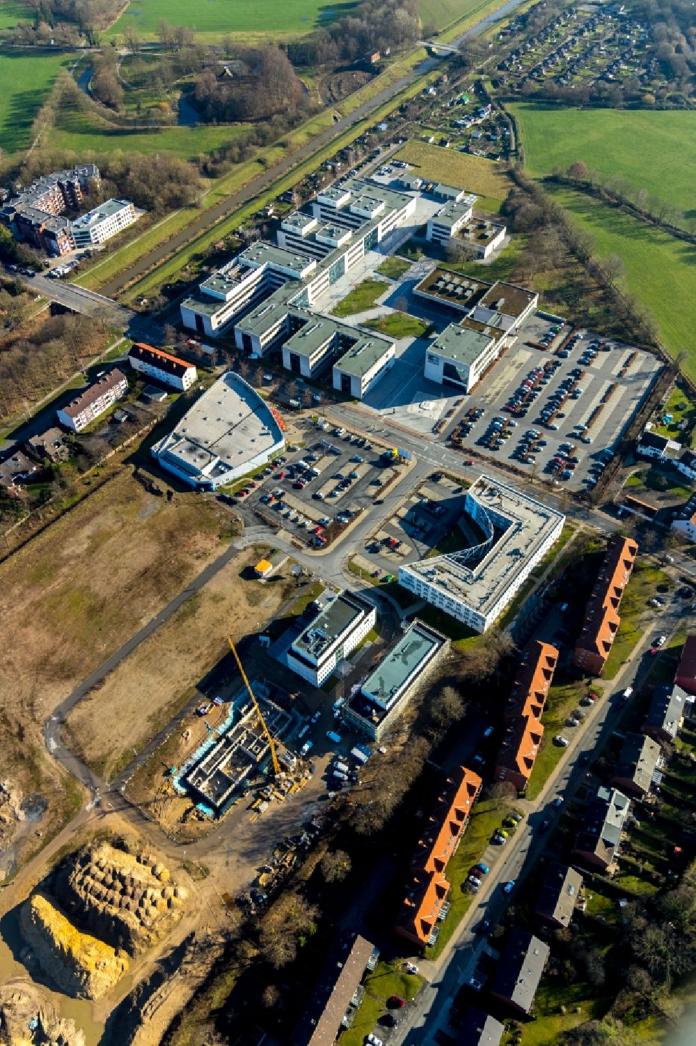 Luftbild Hamm - Baustellen zum Neubau- Wohngebiet Paracelsuspark in Hamm im Bundesland Nordrhein-Westfalen