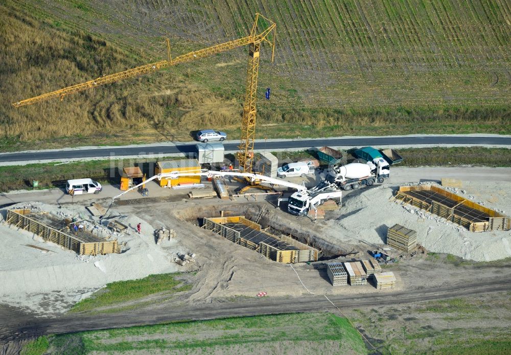 Luftaufnahme Steinhagen - Baustellen zur Erweiterung der Bundesautobahn A33 in Steinhagen in Nordrhein-Westfalen