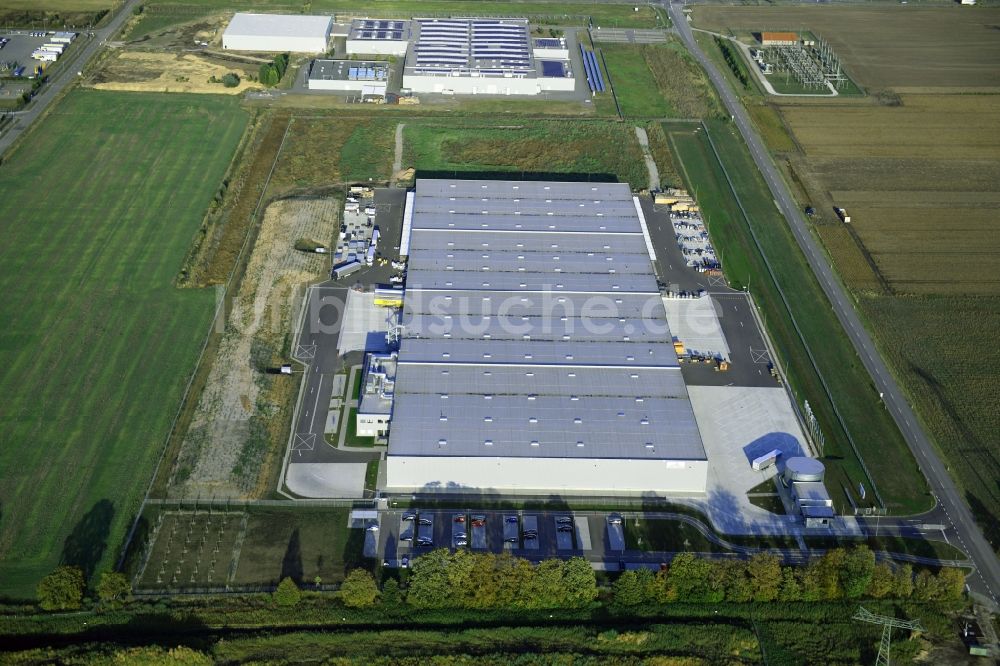 Sülzetal von oben - Baustoffhandel und Logistikzentrum SGBD Deutschland GmbH in Sülzetal im Bundesland Sachsen-Anhalt, Deutschland
