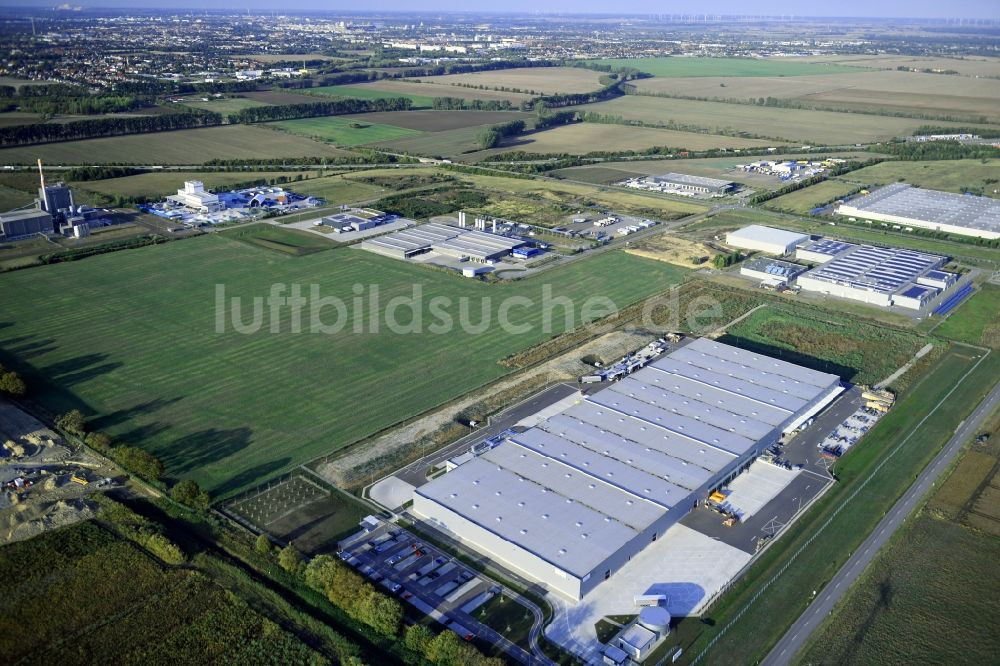 Sülzetal aus der Vogelperspektive: Baustoffhandel und Logistikzentrum SGBD Deutschland GmbH in Sülzetal im Bundesland Sachsen-Anhalt, Deutschland