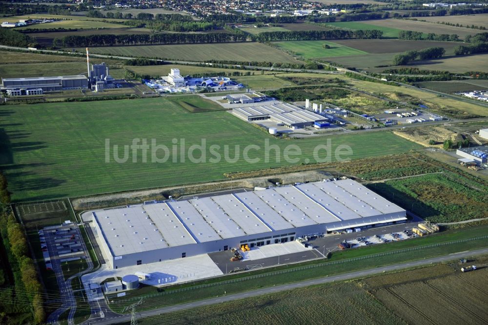Sülzetal aus der Vogelperspektive: Baustoffhandel und Logistikzentrum SGBD Deutschland GmbH in Sülzetal im Bundesland Sachsen-Anhalt, Deutschland