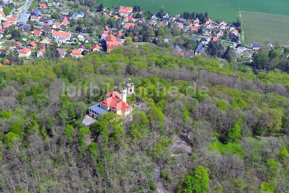 Luftbild Görlitz - Bauwerk Aussichtsturm Landeskrone in Görlitz im Bundesland Sachsen, Deutschland