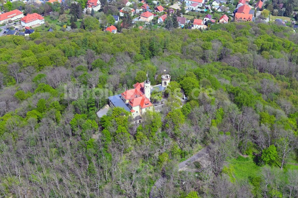 Görlitz aus der Vogelperspektive: Bauwerk Aussichtsturm Landeskrone in Görlitz im Bundesland Sachsen, Deutschland