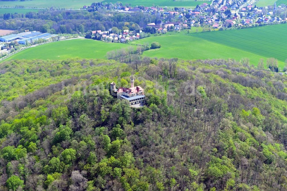 Luftaufnahme Görlitz - Bauwerk Aussichtsturm Landeskrone in Görlitz im Bundesland Sachsen, Deutschland