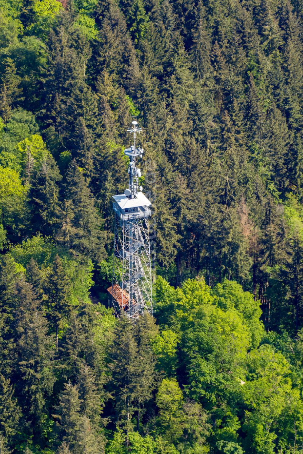 Luftaufnahme Eichstetten am Kaiserstuhl - Bauwerk des Aussichtsturmes Eichelspitzturm in Eichstetten am Kaiserstuhl im Bundesland Baden-Württemberg, Deutschland