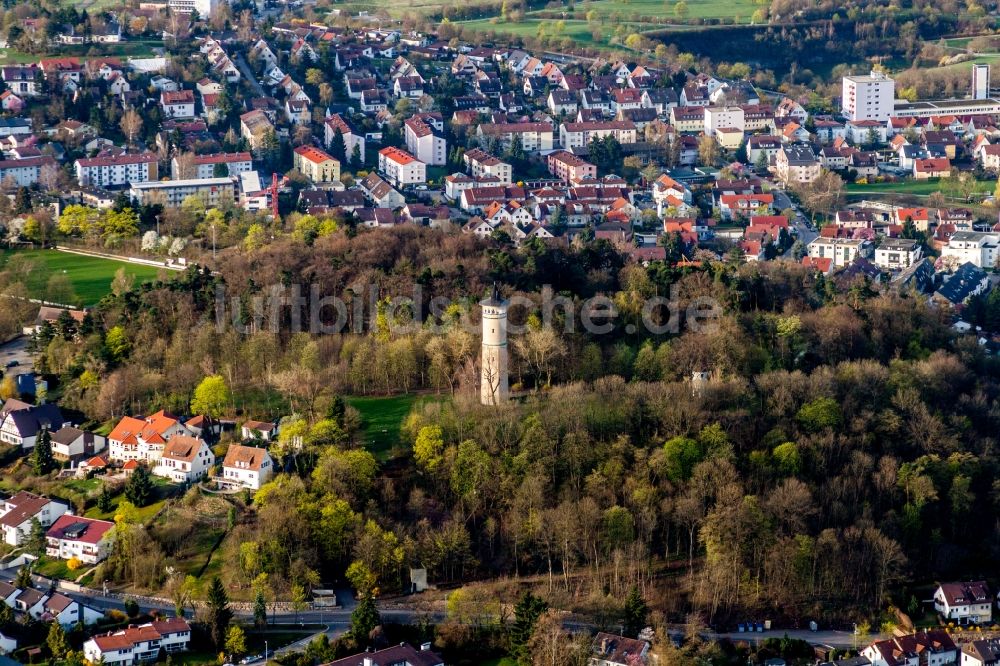 Luftbild Leonberg - Bauwerk des Aussichtsturmes Engelbergturm in Leonberg im Bundesland Baden-Württemberg, Deutschland