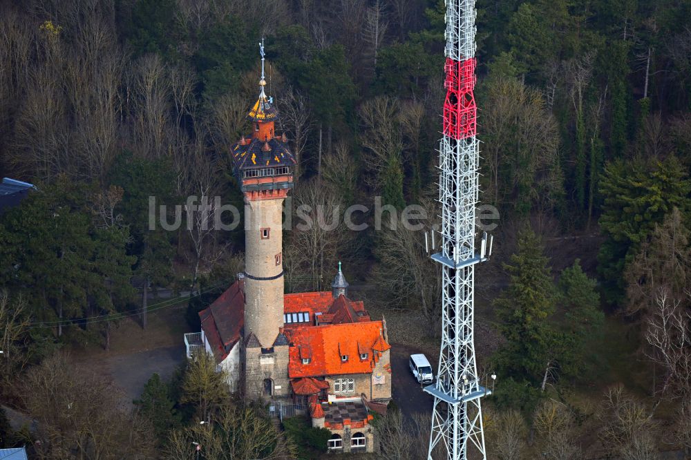 Luftbild Würzburg - Bauwerk des Aussichtsturmes Frankenwarte in Würzburg im Bundesland Bayern, Deutschland