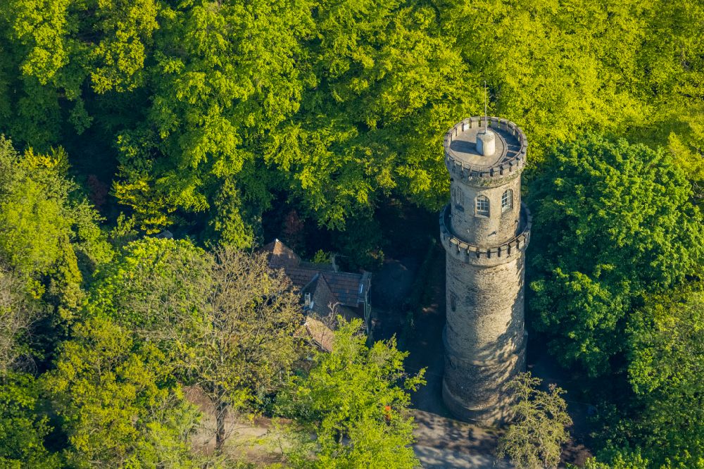 Luftbild Witten - Bauwerk des Aussichtsturmes Helenenturm in Witten im Bundesland Nordrhein-Westfalen, Deutschland