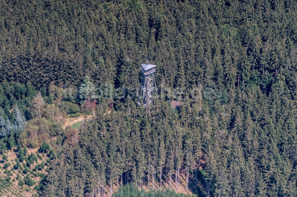 Luftaufnahme Freiamt - Bauwerk des Aussichtsturmes Hünersedel in Freiamt im Bundesland Baden-Württemberg, Deutschland