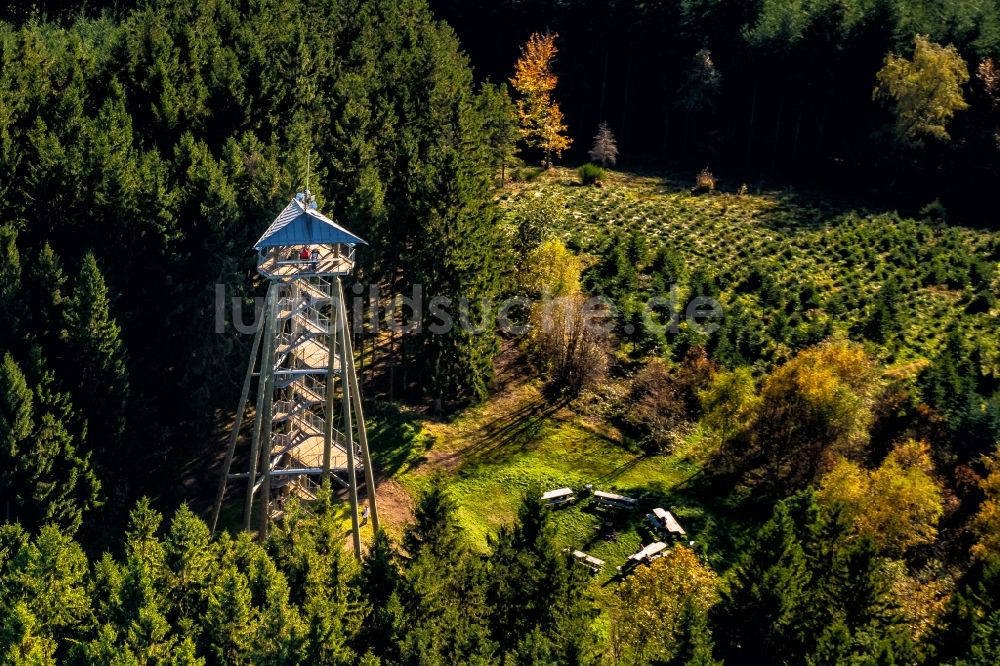 Luftbild Freiamt - Bauwerk des Aussichtsturmes Hünersedel in Freiamt im Bundesland Baden-Württemberg, Deutschland
