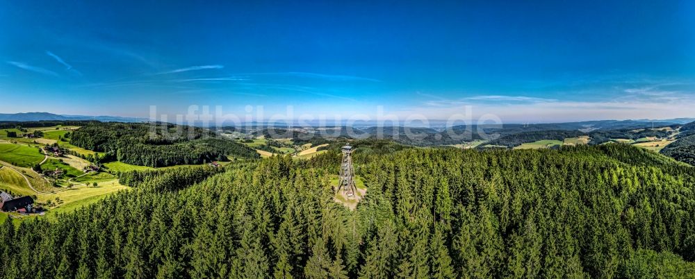 Freiamt aus der Vogelperspektive: Bauwerk des Aussichtsturmes am Hünersedel in Freiamt im Bundesland Baden-Württemberg, Deutschland