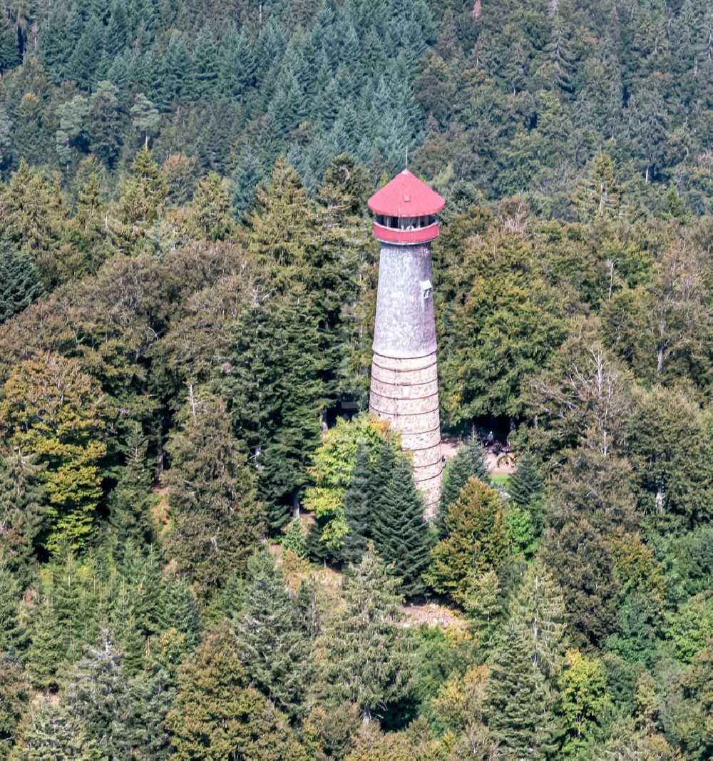 Luftaufnahme Schopfheim - Bauwerk des Aussichtsturmes Hohe Möhr in Schopfheim im Bundesland Baden-Württemberg, Deutschland