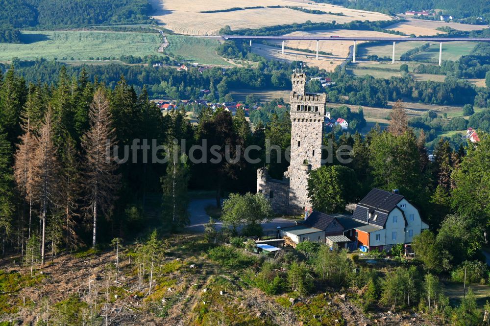 Luftbild Elgersburg - Bauwerk des Aussichtsturmes Hohe Warte in Elgersburg im Bundesland Thüringen, Deutschland