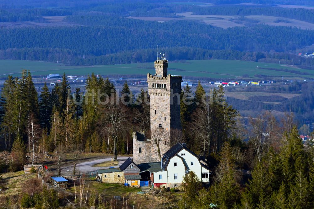 Luftaufnahme Elgersburg - Bauwerk des Aussichtsturmes Hohe Warte in Elgersburg im Bundesland Thüringen, Deutschland