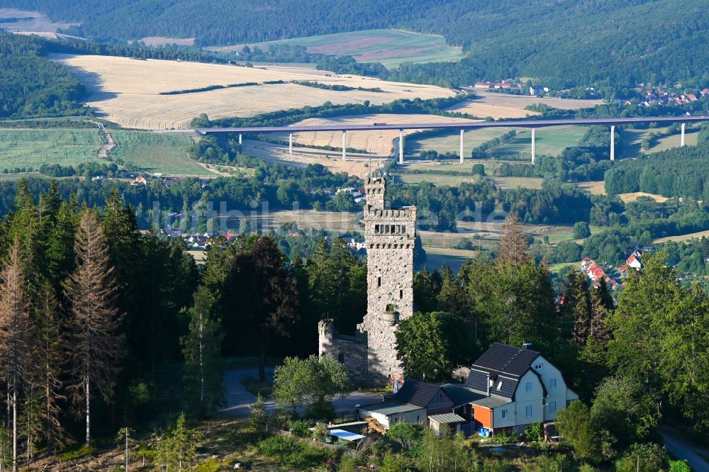 Elgersburg aus der Vogelperspektive: Bauwerk des Aussichtsturmes Hohe Warte in Elgersburg im Bundesland Thüringen, Deutschland