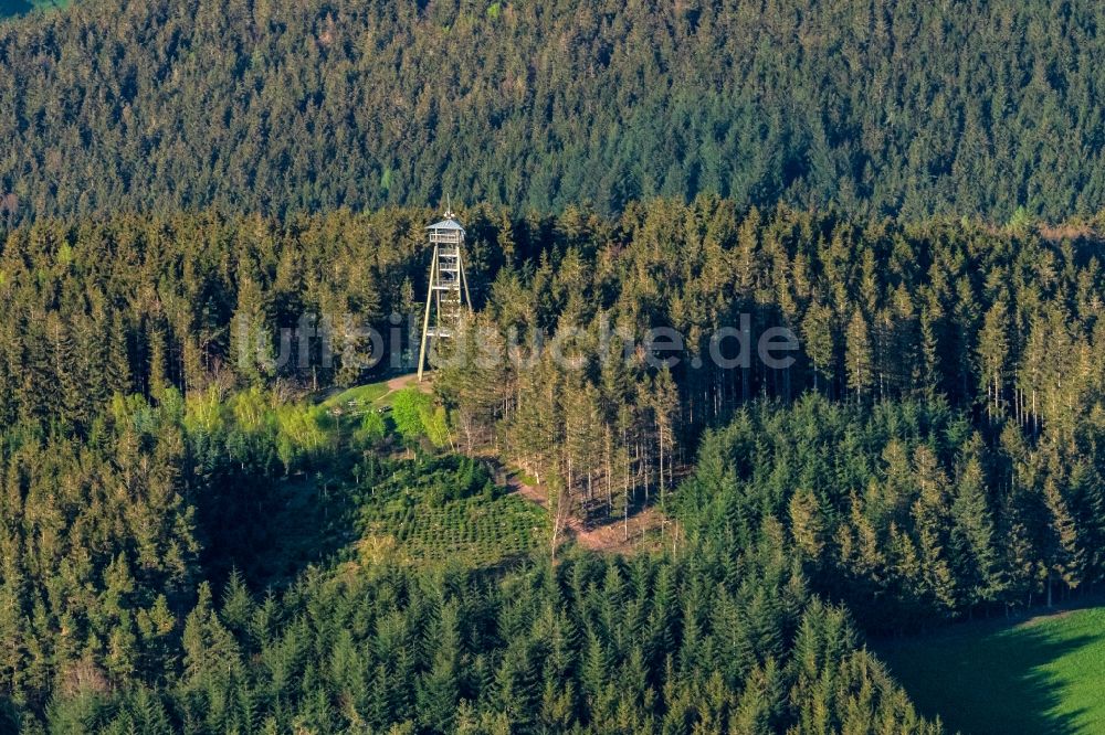 Freiamt aus der Vogelperspektive: Bauwerk des Aussichtsturmes Hünersedel in Freiamt im Bundesland Baden-Württemberg, Deutschland