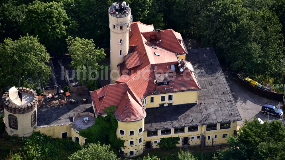 Görlitz aus der Vogelperspektive: Bauwerk des Aussichtsturmes Landeskrone in Görlitz im Bundesland Sachsen, Deutschland