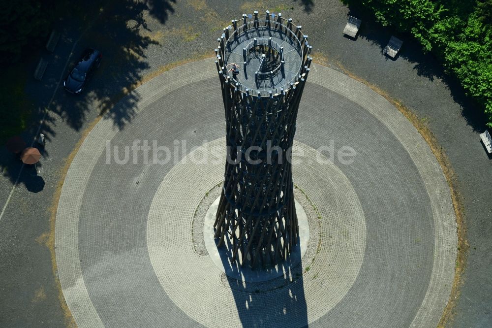Luftbild Meschede - Bauwerk des Aussichtsturmes Lörmecke-Turm am Plackweg in Meschede im Bundesland Nordrhein-Westfalen, Deutschland