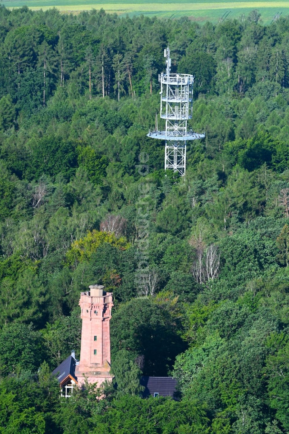 Luftaufnahme Nosswitz - Bauwerk des Aussichtsturmes Türmerhaus in Nosswitz im Bundesland Sachsen, Deutschland