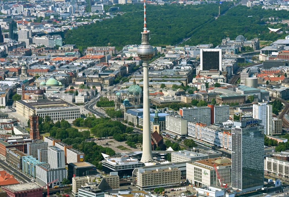 Luftbild Berlin - Berliner Fernsehturm in Berlin, Deutschland