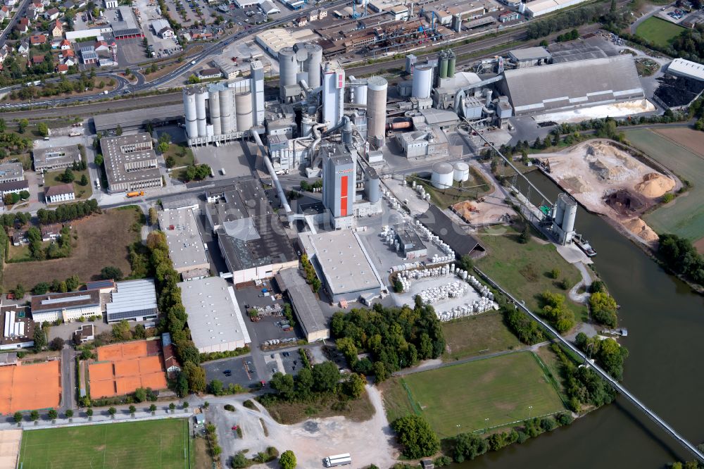 Luftbild Karlstadt - Beton- und Baustoffmischwerk in Karlstadt im Bundesland Bayern, Deutschland