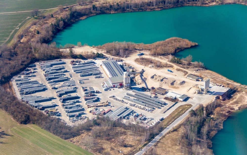 Luftbild Parthenstein - Beton- und Baustoffmischwerk in Parthenstein im Bundesland Sachsen, Deutschland