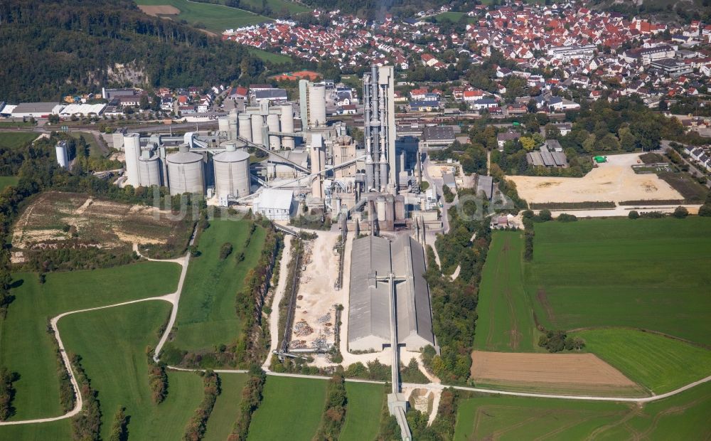 Luftaufnahme Schelklingen - Beton- und Baustoffmischwerk in Schelklingen im Bundesland Baden-Württemberg, Deutschland